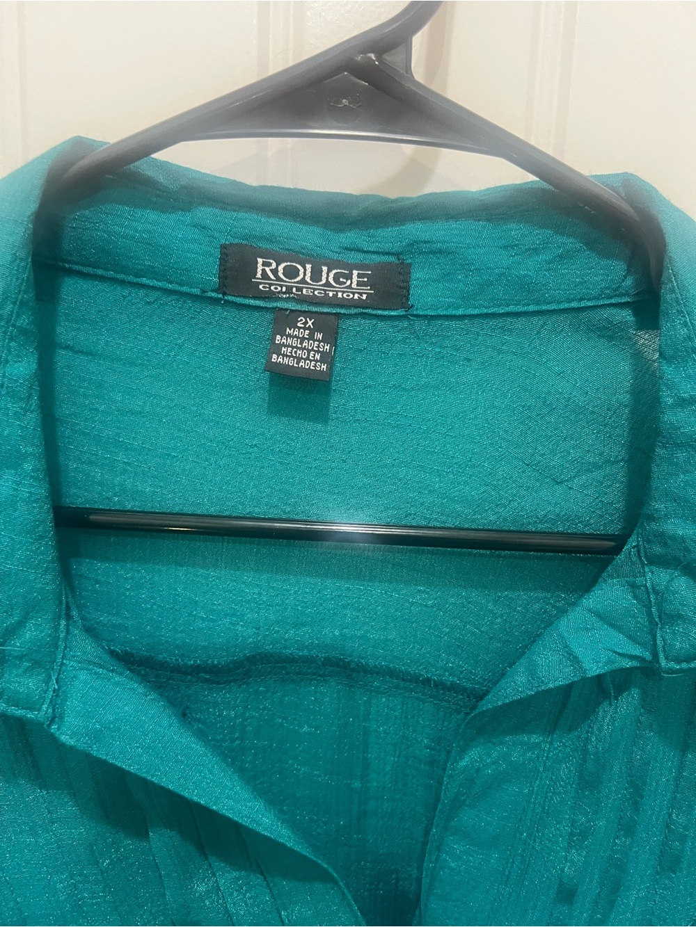 Koret Teal Pintuck Button-Front Shirt - Picture 2 of 3